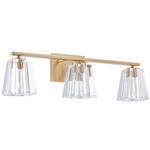 Valentin Bathroom Vanity Light - Champagne Gold / Clear Pressed Glass
