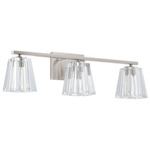 Valentin Bathroom Vanity Light - Brushed Nickel / Clear Pressed Glass