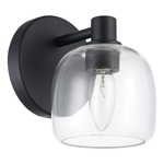 Valentina Wall Sconce - Matte Black / Clear