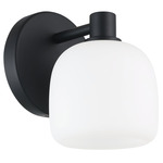 Valentina Wall Sconce - Matte Black / Etched Opal