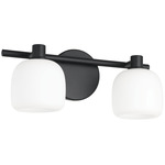 Valentina Bathroom Vanity Light - Matte Black / Etched Opal