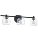 Valentina Bathroom Vanity Light - Matte Black / Clear