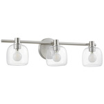 Valentina Bathroom Vanity Light - Brushed Nickel / Clear
