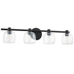 Valentina Bathroom Vanity Light - Matte Black / Clear