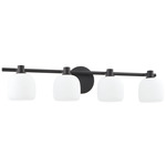 Valentina Bathroom Vanity Light - Matte Black / Etched Opal