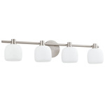 Valentina Bathroom Vanity Light - Brushed Nickel / Etched Opal