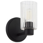 Bedminster Wall Sconce - Matte Black / Clear