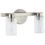 Bedminster Bathroom Vanity Light - Brushed Nickel / Clear