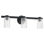 Bedminster Bathroom Vanity Light - Matte Black / Clear