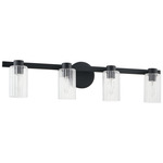 Bedminster Bathroom Vanity Light - Matte Black / Clear