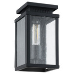 Overton Outdoor Wall Sconce - Matte Black / Clear Antique Glass