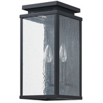 Overton Outdoor Wall Sconce - Matte Black / Clear Antique Glass