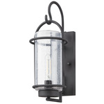 Taplow Outdoor Wall Sconce - Weathered Zinc / Clear Seeded