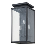Overton Outdoor Wall Sconce - Matte Black / Clear Antique Glass