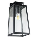 Salford Outdoor Wall Sconce - Matte Black / Clear Antique Glass