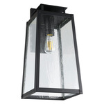 Salford Outdoor Wall Sconce - Matte Black / Clear Antique Glass