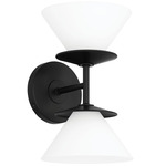 Tremolo Wall Sconce - Matte Black / Champagne Gold / Etched Opal