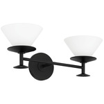 Tremolo Bathroom Vanity Light - Matte Black / Champagne Gold / Etched Opal