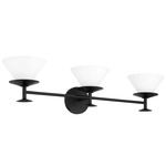 Tremolo Bathroom Vanity Light - Matte Black / Champagne Gold / Etched Opal