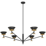 Tremolo Chandelier - Champagne Gold / Textured Black