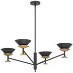Tremolo Chandelier - Champagne Gold / Textured Black