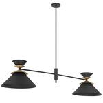 Tremolo Linear Chandelier - Champagne Gold / Textured Black