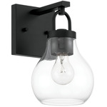 Mansfield Wall Sconce - Matte Black / Clear
