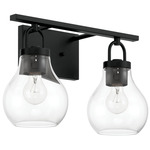 Mansfield Bathroom Vanity Light - Matte Black / Clear
