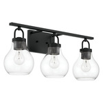 Mansfield Bathroom Vanity Light - Matte Black / Clear