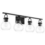 Mansfield Bathroom Vanity Light - Matte Black / Clear