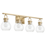 Mansfield Bathroom Vanity Light - Champagne Gold / Clear