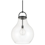 Mansfield Pendant - Matte Black / Clear