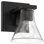 Gilford Wall Sconce - Matte Black / Clear