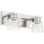 Dryden Bathroom Vanity Light - Polished Nickel / Clear