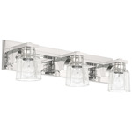 Dryden Bathroom Vanity Light - Polished Nickel / Clear