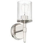 Andrea Wall Sconce - Polished Nickel / Clear