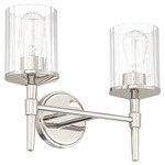Andrea Bathroom Vanity Light - Polished Nickel / Clear