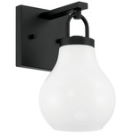 Mansfield Wall Sconce - Matte Black / Opal