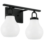 Mansfield Bathroom Vanity Light - Matte Black / Opal