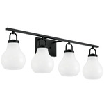 Mansfield Bathroom Vanity Light - Matte Black / Opal