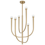 Dahlia Tiered Chandelier - Brass / Opal