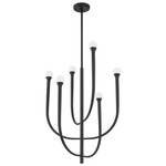 Dahlia Tiered Chandelier - Plaster Black / Opal