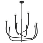 Dahlia Tiered Chandelier - Plaster Black / Opal