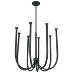 Dahlia Chandelier - Plaster Black / Opal