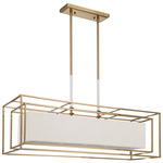 Abbey Linear Chandelier - Brass / Cream