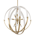 Abbey Ring Chandelier - Brass / Cream