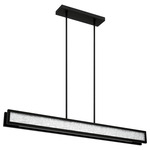 Courtney Color-Select Linear Chandelier - Textured Black / Clear Water