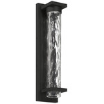 Lionel Outdoor Wall Sconce - Textured Black / Clear Water