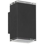 Jasper Outdoor Wall Sconce - Textured Black / Clear