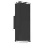 Jasper Outdoor Wall Sconce - Textured Black / Clear